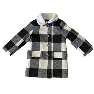 Carter's Little Girls' Toddler Plaid Faux Fur Jacket (4T, Black Plaid)